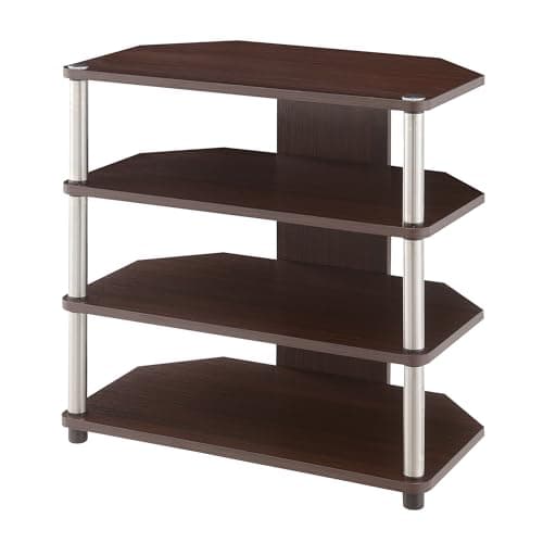 Designs2Go Corner TV Stand - 4-Tier 23.75" TV.CENTER, White