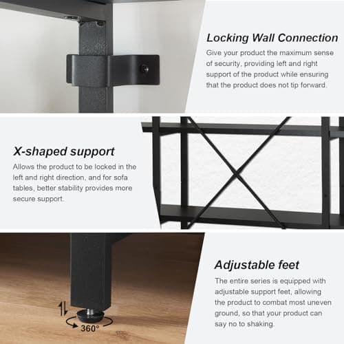 5 Tier Industrial Bookshelf for Bedroom, Living Room, Office - 70 Tall Rustic Storage Rack