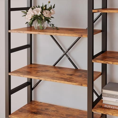 IRONCK 6-Tier Industrial Style Bookshelf for Living Room and Office