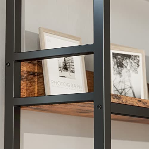 IRONCK 5-Tier Corner Bookcases with Baffles for Living Room and Home Office Storage