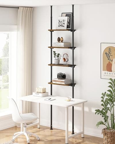 ALLZONE Tall Narrow Bookshelf, 4-Tier Ladder Bookcase for Small Spaces