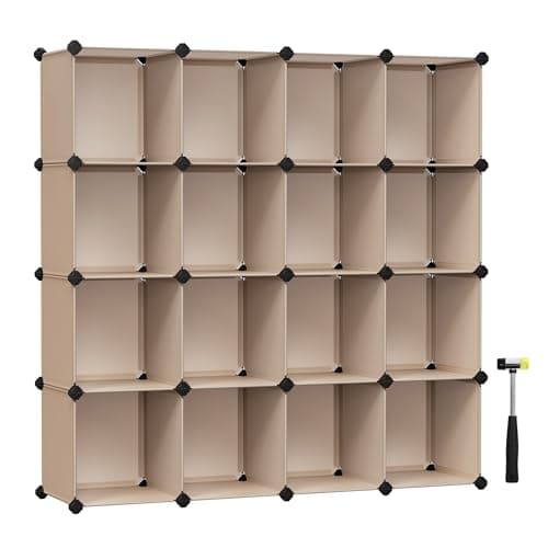 SONGMICS Rustic Brown Cube Storage Set - 16 Piece Closet Organizer