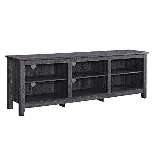 Walker Edison Wren Classic 6 Cubby TV Stand, 70 Inch, Black