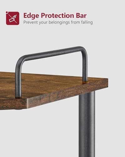 Tajsoon 5-Tier Industrial Corner Shelf, Rustic Brown, Multi-Purpose Stand