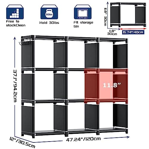Metal Cube Bookshelf Organizer for Bedroom, Living Room, Office and Closet