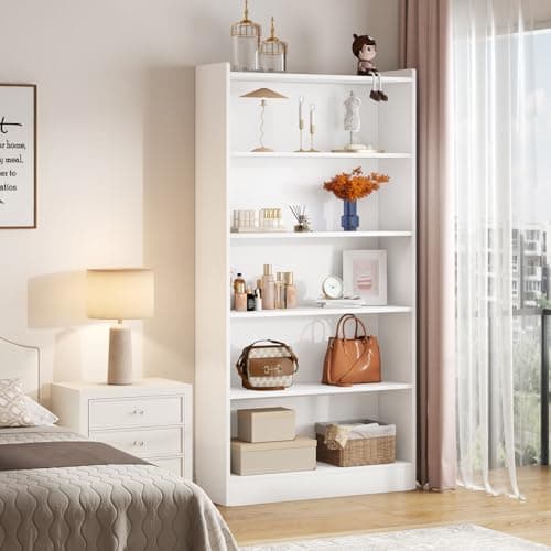 Tribesigns 6-Tier Tall Bookcase, 71" Floor Standing Bookshelf for Home Office, Living Room, Bedroom