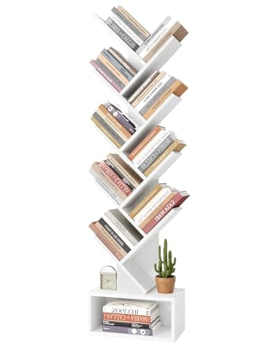 Hoctieon 9 Tier Rustic Brown Bookshelf for Living Room & Home Office