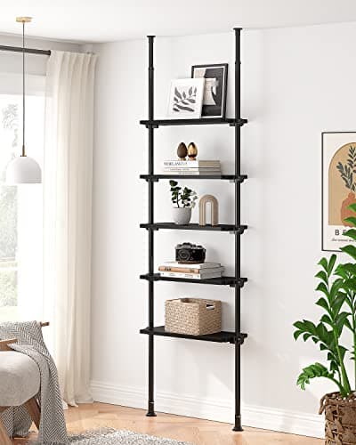 ALLZONE Tall Narrow Bookshelf, 4-Tier Ladder Bookcase for Small Spaces