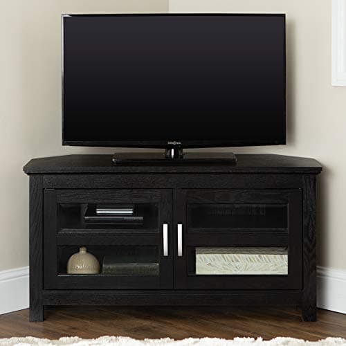 Walker Edison Black 44" 2 Door TV Stand 48" TV Corner Cabinet Living Room Storage