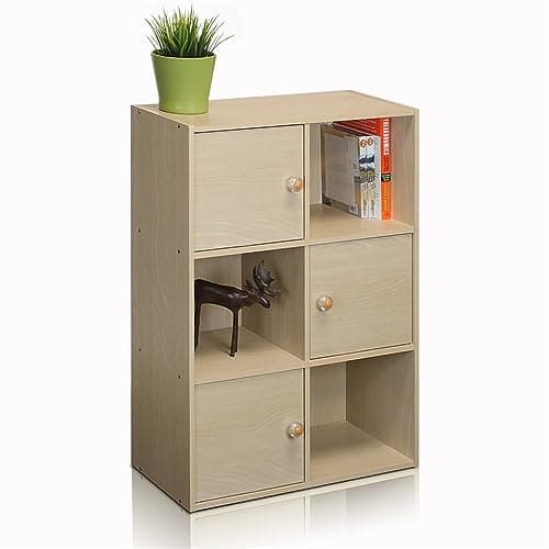 Furinno 9-Cube White Storage Cabinet and Bookcase