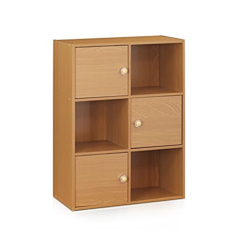 Furinno 9-Cube White Storage Cabinet and Bookcase