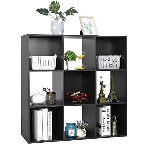 9 Cube Storage Organizer, White: Wooden Shelf W/ Removable Panels for Home, Office