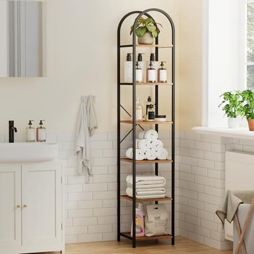 Homdy 6-Tier Narrow Bookshelf for Home Office, Living Room