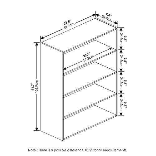 Furinno Pasir Espresso 4-Tier Bookcase Storage Shelf