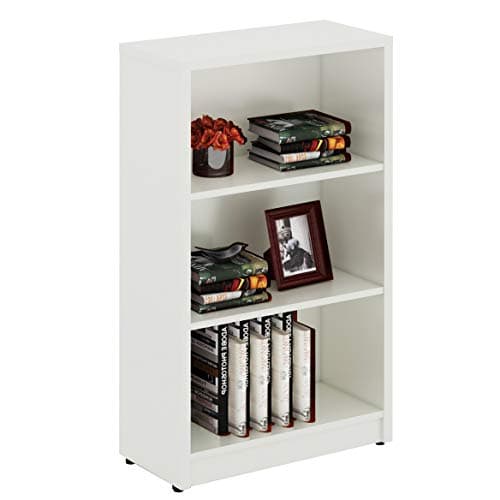 White 3-Layer Wood Bookshelf for Small Spaces Home Office Library