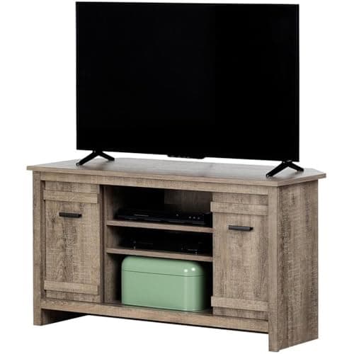 South Shore Weathered Oak Exhibit Corner Stand, Up to 42" TVs