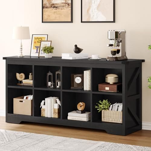 YITAHOME Horizontal Cube Storage Organizer Bookshelf, Black