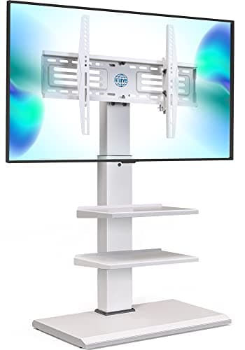 FITUEYES Swivel Tilt Universal TV Stand, White, 32-75 Inch Screens
