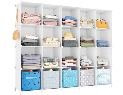HOMIDEC Modular Cube Storage Organizer, Black, for Living Room, Bedroom, Office