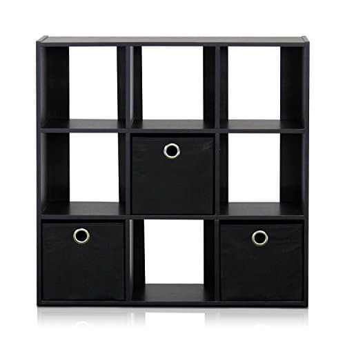 Furinno Espresso 3x2 Cube Storage Bookcase with Bins