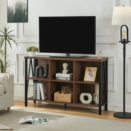 Rustic Short Wide Cube Storage Organizer Shelf for Living Room or Office