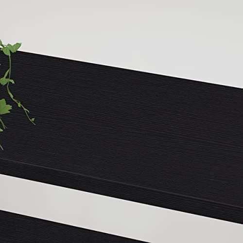 Modern 3 Tier Black Bookshelf - Industrial Metal Wooden Storage Shelf