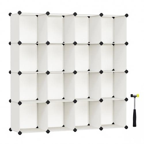 SONGMICS Rustic Brown Cube Storage Set - 16 Piece Closet Organizer