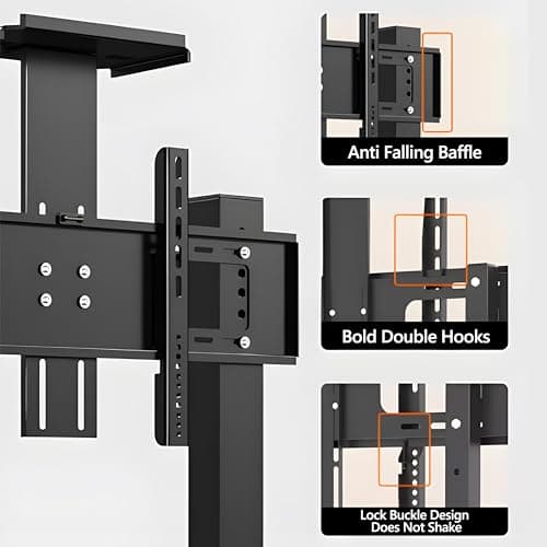 Art Leon Design Modern Rolling Walnut Finish TV Stand for 32-70 Inch LCD/LED Screens