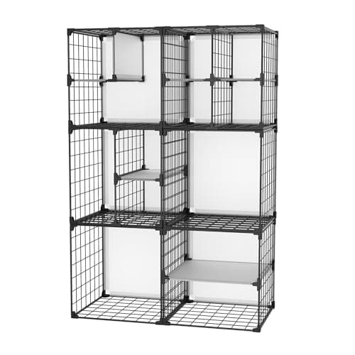 AWTATOS Black Metal 6 Cube Storage Shelves, Closet Organizer for Home Office Closet