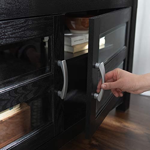 Walker Edison Black 44" 2 Door TV Stand 48" TV Corner Cabinet Living Room Storage