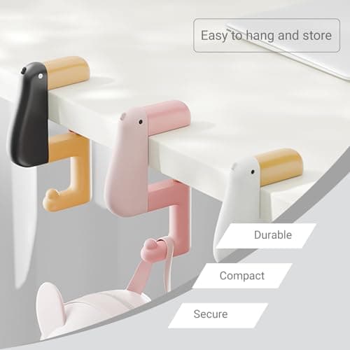 Duck-Shaped Portion Non-Slip Desk Hanger & Organizer for School/Office Purse Storage