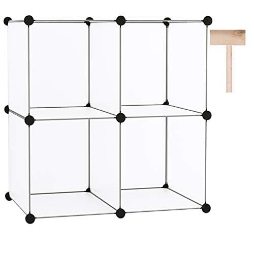 C&AHOME Cube Storage Organizer, 4-Cube Shelves, Black SHS04A
