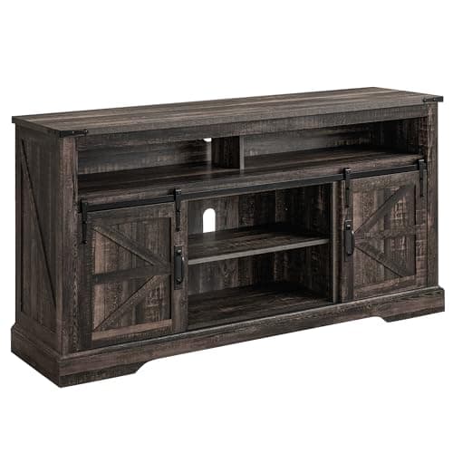 OKD Farmhouse 65+" TV Stand with Sliding Door & Storage
