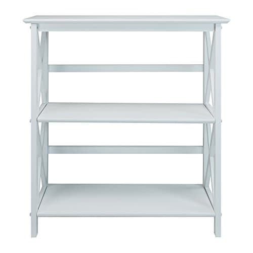 Mountego White 3-Shelf Casual Home Bookcase