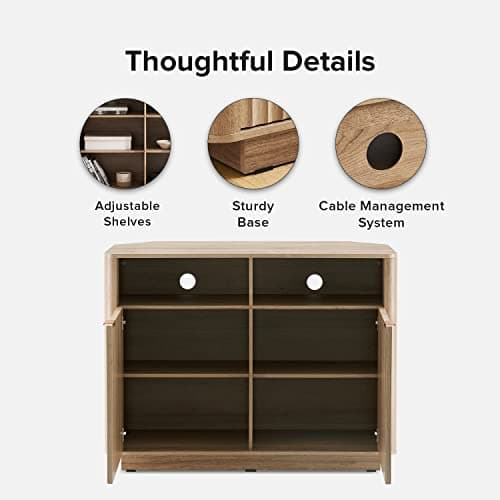 Mopio Brooklyn Corner Entertainment Center, Mid Century Modern Buffet