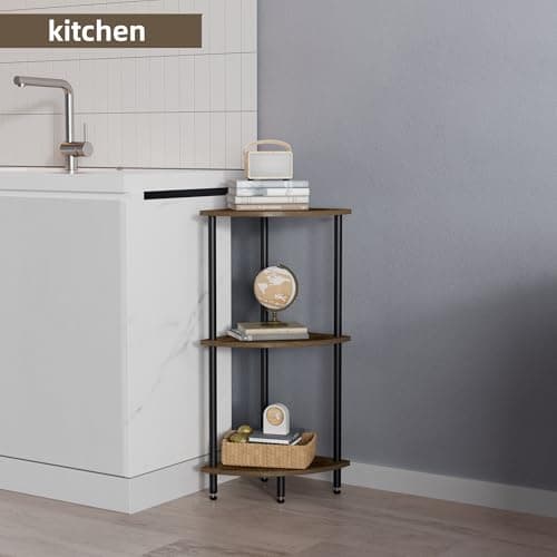 Rustic 3-Tier Corner Shelf for Small Spaces | Bedroom, Living Room, Kitchen