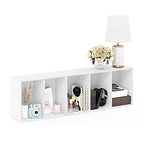 Furinno Luder 5-Tier White Bookcase & Storage