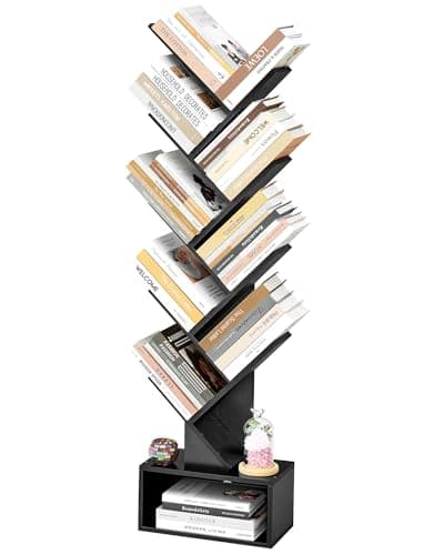 Hoctieon 9 Tier Rustic Brown Bookshelf for Living Room & Home Office