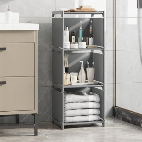 RIIPOO 4-Layer Storage Bookcase for Small Spaces | Versatile Bedroom Closet Organizer