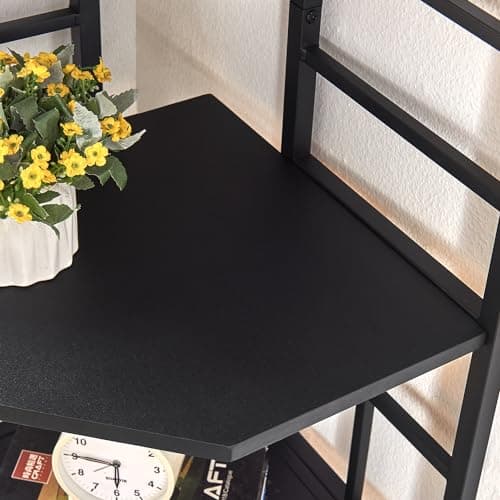Industrial Corner Shelf Stand for Home Office, Living Room, and Bedroom
