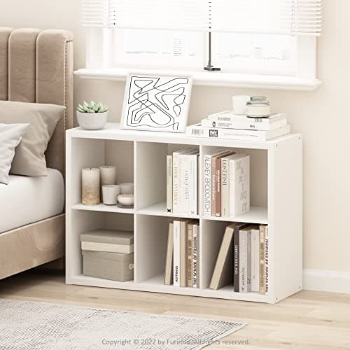 Furinno 6-Cube Decorative Storage Organizer, White