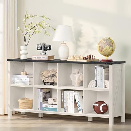 Navy Blue 47" Cube Bookcase with Legs for Entryway and Living Room