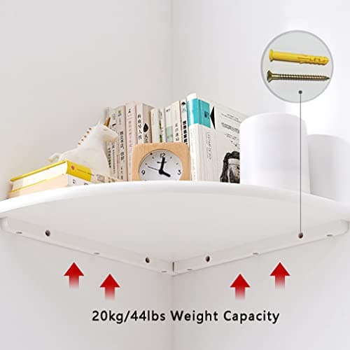 2 Pack Natural Oak Floating Corner Shelf, Wall Mount, 7 Inch, for Bedroom, Kitchen, Living Room
