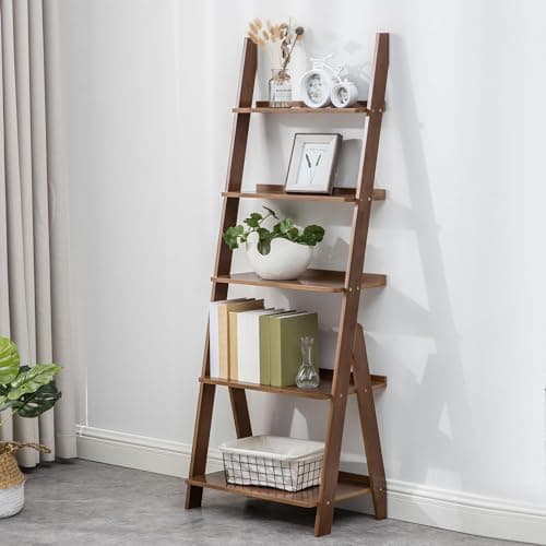 Maydear 3-Tier Bamboo Ladder Shelf Bookcase Storage Organizer for Living Room, Bedroom, Kitchen, Home Office, Balcony