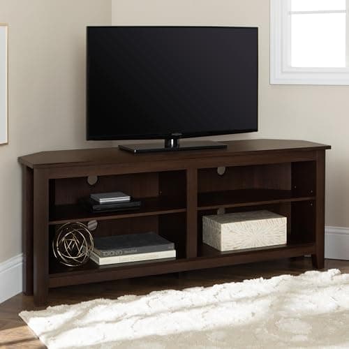 Walker Edison Maxwell 2 Shelf Espresso Corner TV Stand 65 Inches
