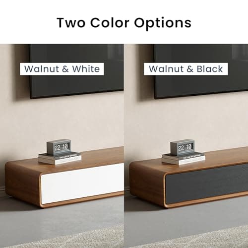 POVISON Modern Walnut TV Stand, 78 Inch Solid Wood with 4 Drawers, Full Assembled (TV Stand Only)