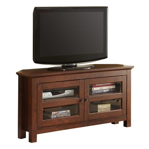Walker Edison Black 44" 2 Door TV Stand 48" TV Corner Cabinet Living Room Storage
