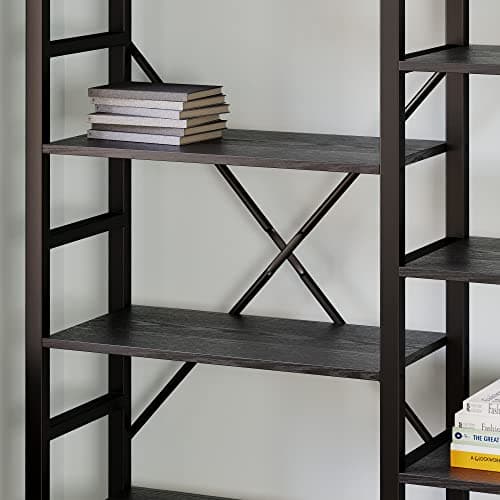 IRONCK 6-Tier Industrial Metal Bookshelf for Living Room & Office