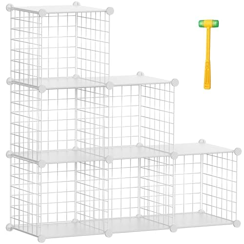 TUMUCUTE Metal Wire Cube Organizer, 12-Cube Storage Shelves for Bedroom, Living Room, Office