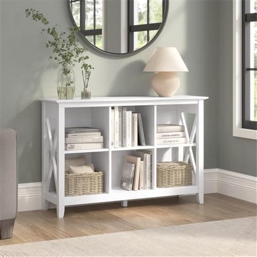 Bush Furniture Key West Small Pure White Oak Cube Bookcase